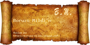Boruzs Milán névjegykártya