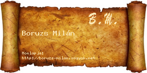 Boruzs Milán névjegykártya