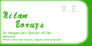 milan boruzs business card